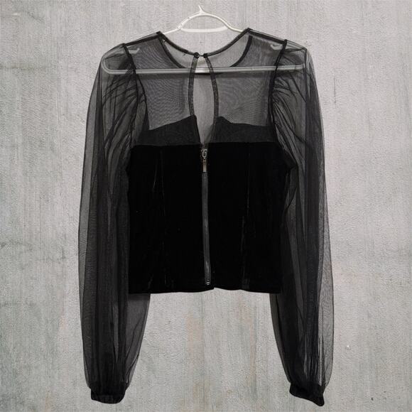 Carmin Black Whimsygoth Sheer Supported Torso M Women Gothic Punk Grunge Style - Picture 3 of 10